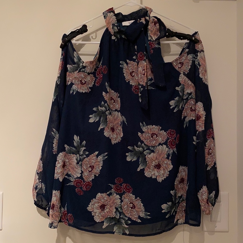 NSR chiffon cold shoulder blouse